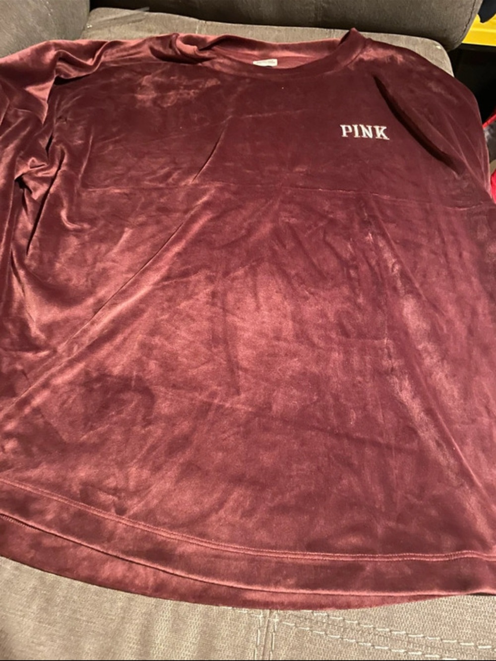 PINK Victoria's Secret Plush Crewneck Sweater in Wine